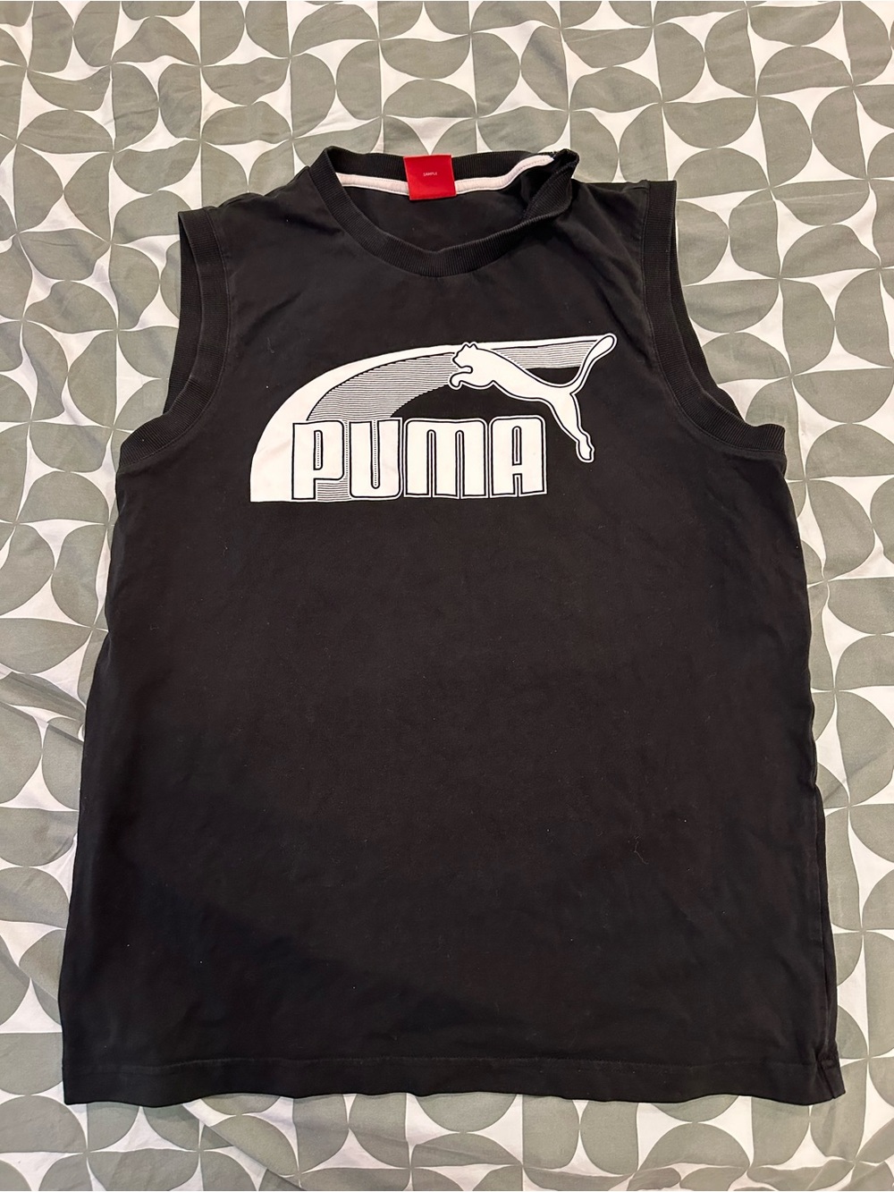 Puma Black T‑Shirt with Red Label Accent